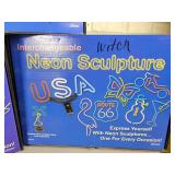 (5) Assorted NEON Lights with Interchangeable Base - All Tested and Work! - NO SHIPPING