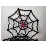 Lot of Halloween Décor - Mickey Mouse Vampire Blow Up Decoration & (18) Spiderweb Tinsel Decorations