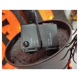 Lot of Halloween Décor - Lighted Happy Halloween Sign, Lighted Spooky Willow Tree, and (15) Spiderweb Tinsel Decorations