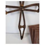 Holy Cross made of Railroad Spikes and Lot of (3) Indian Motorcycle Folios