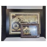 Pair of Framed Motorcycle Prints - NO SHIPPING