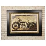 Pair of Framed Motorcycle Prints - NO SHIPPING