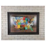Map of the United States License Plate Print - NO SHIPPING