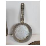 7" Cast Iron Il Molino Pan, Small Aluminum Wearever Pan, Smoker Box, and 12" Campfire Griddle