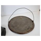 7" Cast Iron Il Molino Pan, Small Aluminum Wearever Pan, Smoker Box, and 12" Campfire Griddle