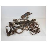 Lot of Horse Tack, Cast Iron Pieces and Parts, and More