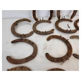 Lot of (14) Horseshoes - Many with Nails
