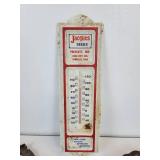 Jacques Seeds Tin Thermometer with Lot of Antique Tools - Drill Brace, Gimlets, Auger Bits, Adjustable Bit, and More