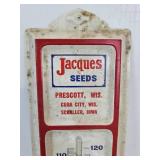 Jacques Seeds Tin Thermometer with Lot of Antique Tools - Drill Brace, Gimlets, Auger Bits, Adjustable Bit, and More