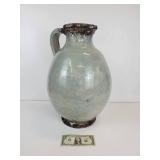 Large Green Distressed Pitcher Vase - NO SHIPPING