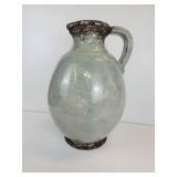 Large Green Distressed Pitcher Vase - NO SHIPPING