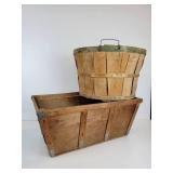 Vintage Round Apple Basket and Rectangular Schuler Chocolates Basket - NO SHIPPING