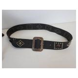 Small Cast Iron Doll Chair and 32" Leather Belt