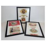 Framed Cigar Labels  - Arthur Donaldson, Leschke & Pletcher, Shoe Peg, John T. Stier & Son, and More