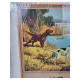 1948 Calendar with Hunting Dogs and Portfolio of (6) "Gun Dogs at Work" Prints by Edwin Megargee
