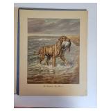 1948 Calendar with Hunting Dogs and Portfolio of (6) "Gun Dogs at Work" Prints by Edwin Megargee
