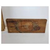 Pair of Vintage Pyrography Wood Boxes for Gloves, Scarves, Stockings, and More