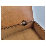 Pair of Vintage Pyrography Wood Boxes for Gloves, Scarves, Stockings, and More