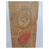 Pair of Vintage Pyrography Wood Boxes for Gloves, Scarves, Stockings, and More