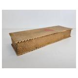 Pair of Vintage Pyrography Wood Boxes for Gloves, Scarves, Stockings, and More