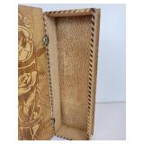 Pair of Vintage Pyrography Wood Boxes for Gloves, Scarves, Stockings, and More