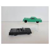 Vintage Tootsie Toys - Black Chrysler and Aqua Ford Thunderbird