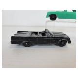 Vintage Tootsie Toys - Black Chrysler and Aqua Ford Thunderbird