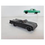 Vintage Tootsie Toys - Black Chrysler and Aqua Ford Thunderbird