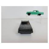 Vintage Tootsie Toys - Black Chrysler and Aqua Ford Thunderbird