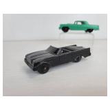 Vintage Tootsie Toys - Black Chrysler and Aqua Ford Thunderbird