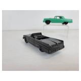 Vintage Tootsie Toys - Black Chrysler and Aqua Ford Thunderbird