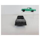 Vintage Tootsie Toys - Black Chrysler and Aqua Ford Thunderbird