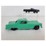 Vintage Tootsie Toys - Black Chrysler and Aqua Ford Thunderbird