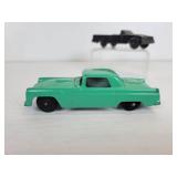 Vintage Tootsie Toys - Black Chrysler and Aqua Ford Thunderbird