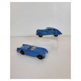 Vintage Tootsie Toys - Blue Chevy Corvette and Blue Chevy Fastback Coupe