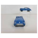 Vintage Tootsie Toys - Blue Chevy Corvette and Blue Chevy Fastback Coupe