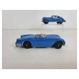 Vintage Tootsie Toys - Blue Chevy Corvette and Blue Chevy Fastback Coupe