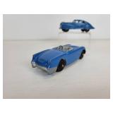 Vintage Tootsie Toys - Blue Chevy Corvette and Blue Chevy Fastback Coupe