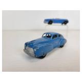 Vintage Tootsie Toys - Blue Chevy Corvette and Blue Chevy Fastback Coupe