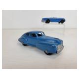 Vintage Tootsie Toys - Blue Chevy Corvette and Blue Chevy Fastback Coupe