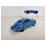Vintage Tootsie Toys - Blue Chevy Corvette and Blue Chevy Fastback Coupe
