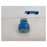 Vintage Tootsie Toys - Blue Chevy Corvette and Blue Chevy Fastback Coupe
