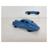 Vintage Tootsie Toys - Blue Chevy Corvette and Blue Chevy Fastback Coupe