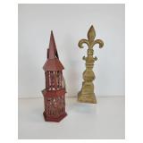 Lot of Home Décor - Candle Lantern and Fleur-de-Lis
