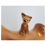 Vintage McCoy Brush W-10 Brown Cow with Cat Cookie Jar