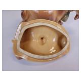 Vintage McCoy Brush W-10 Brown Cow with Cat Cookie Jar