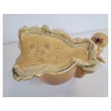 Vintage McCoy Brush W-10 Brown Cow with Cat Cookie Jar