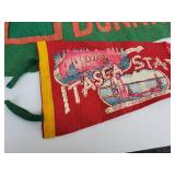 Lot of (3) Vintage Felt Pennants - Civilian Conservation Corps, Dunnigan Lake, and Itasca State Park