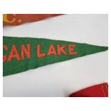 Lot of (3) Vintage Felt Pennants - Civilian Conservation Corps, Dunnigan Lake, and Itasca State Park