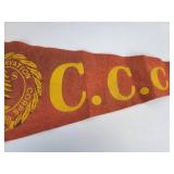 Lot of (3) Vintage Felt Pennants - Civilian Conservation Corps, Dunnigan Lake, and Itasca State Park